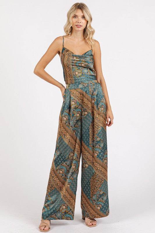 Mittoshop Paisley Patchwork Print Satin Wide Leg Pants - Shop Style & More | Fresh Looks, Everyday Deals & Free Shipping