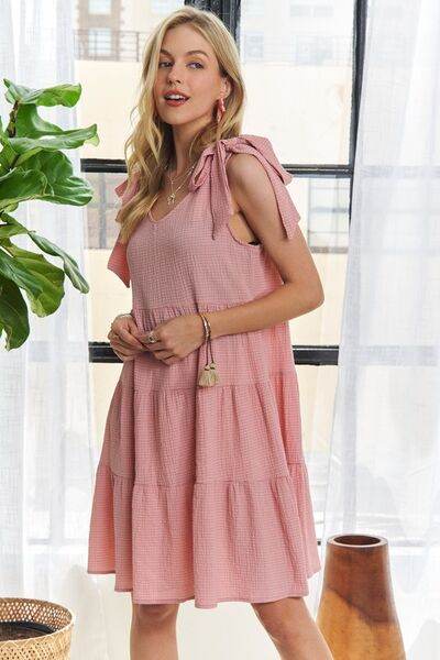 ADORA V-Neck Tie Shoulder Dress - Shop Style & More | Fresh Looks, Everyday Deals & Free Shipping