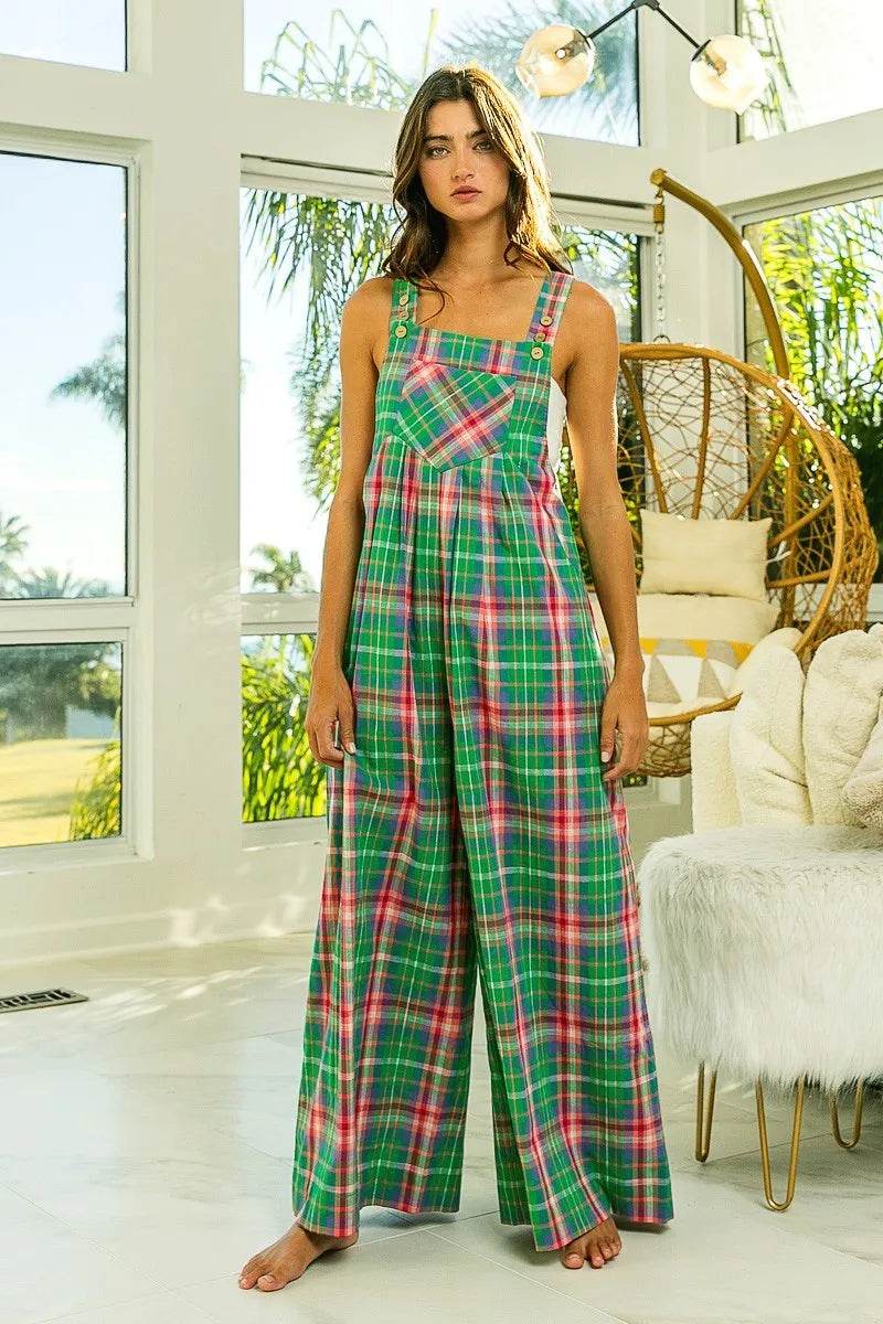 BiBi Multi Color Check Plaid Overall - Shop Style & More | Fresh Looks, Everyday Deals & Free Shipping