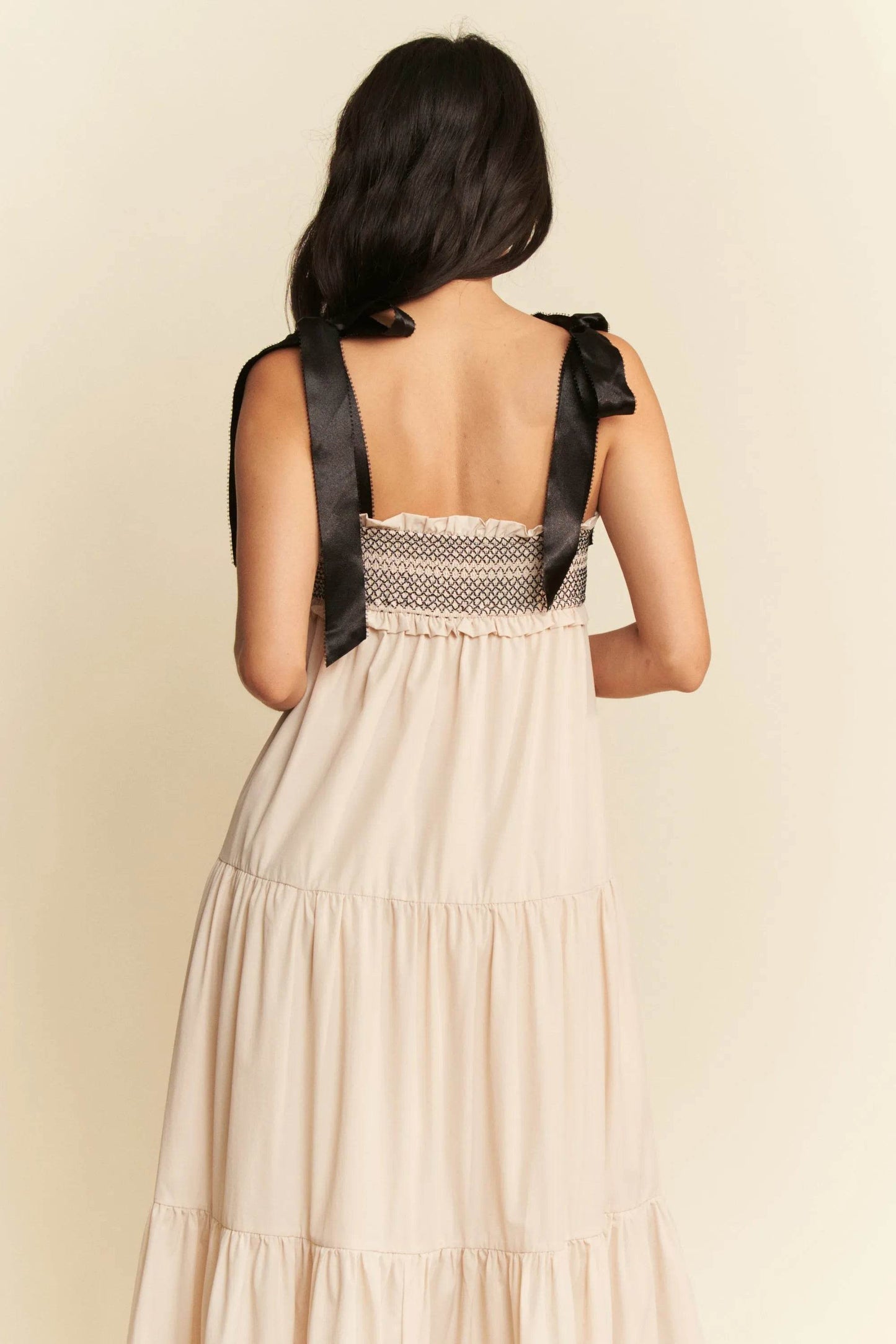 Davi & Dani Multi Contrast Smocked Bodice Straps Maxi Dress - Shop Style & More | Fresh Looks, Everyday Deals & Free Shipping