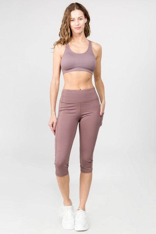High Waist Tech Pocket Workout Capri Leggings - Shop Style & More | Fresh Looks, Everyday Deals & Free Shipping