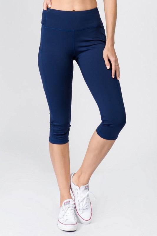 High Waist Tech Pocket Workout Capri Leggings - Shop Style & More | Fresh Looks, Everyday Deals & Free Shipping