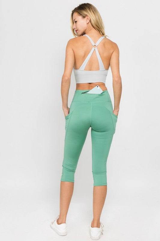 High Waist Tech Pocket Workout Capri Leggings - Shop Style & More | Fresh Looks, Everyday Deals & Free Shipping