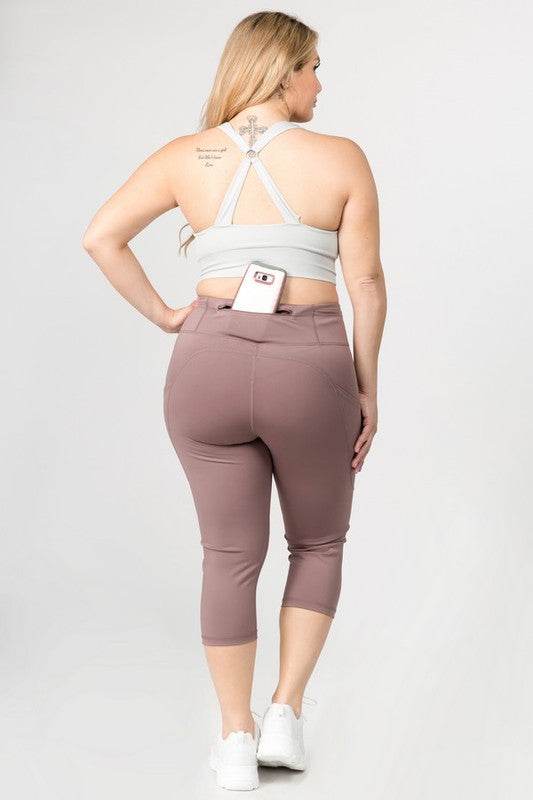 High Waist Tech Pocket Workout Capri Leggings - Shop Style & More | Fresh Looks, Everyday Deals & Free Shipping
