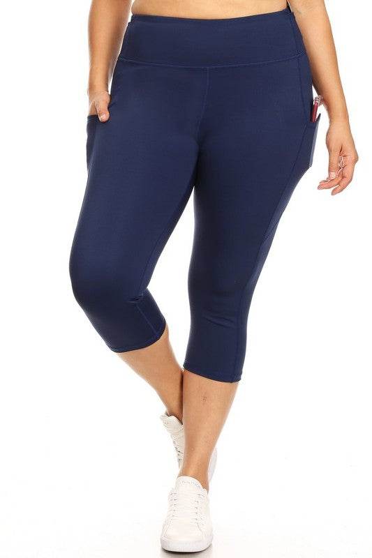 High Waist Tech Pocket Workout Capri Leggings - Shop Style & More | Fresh Looks, Everyday Deals & Free Shipping
