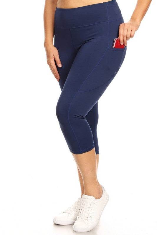 High Waist Tech Pocket Workout Capri Leggings - Shop Style & More | Fresh Looks, Everyday Deals & Free Shipping