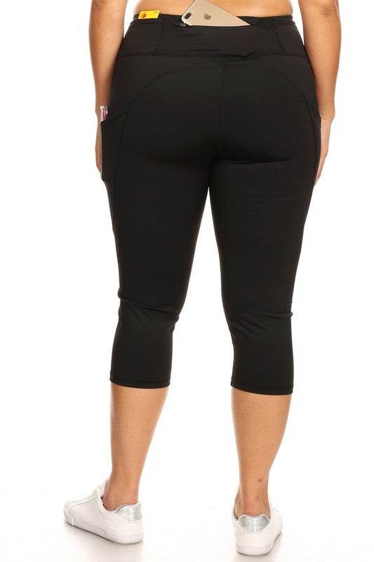 High Waist Tech Pocket Workout Capri Leggings - Shop Style & More | Fresh Looks, Everyday Deals & Free Shipping