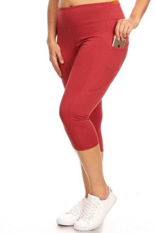 High Waist Tech Pocket Workout Capri Leggings - Shop Style & More | Fresh Looks, Everyday Deals & Free Shipping