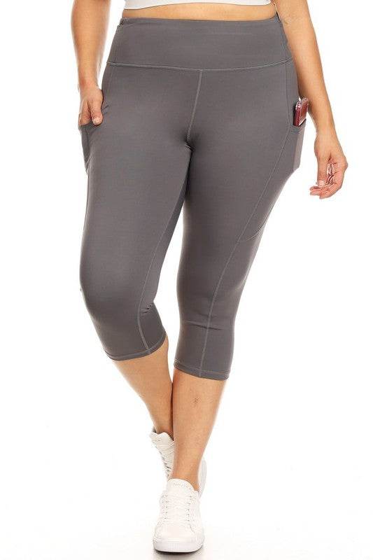 High Waist Tech Pocket Workout Capri Leggings - Shop Style & More | Fresh Looks, Everyday Deals & Free Shipping