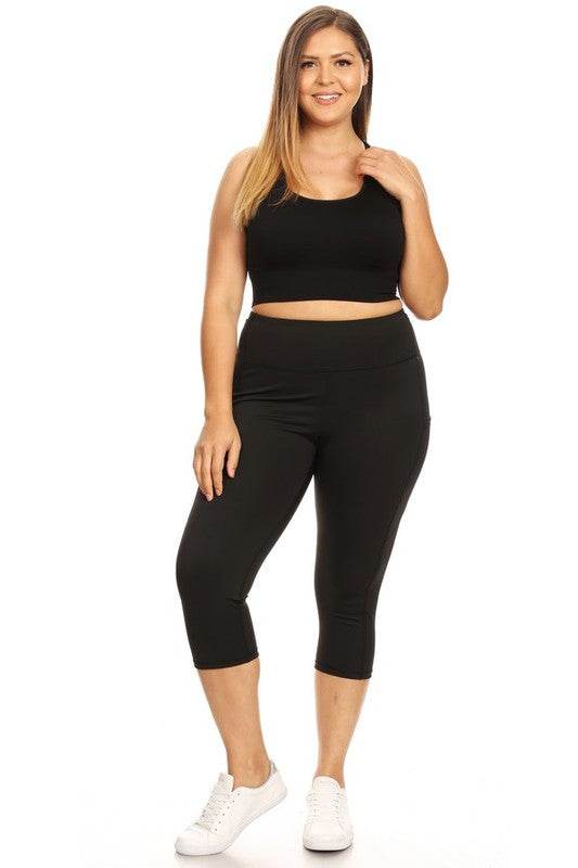 High Waist Tech Pocket Workout Capri Leggings - Shop Style & More | Fresh Looks, Everyday Deals & Free Shipping