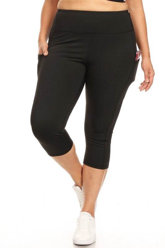 High Waist Tech Pocket Workout Capri Leggings - Shop Style & More | Fresh Looks, Everyday Deals & Free Shipping