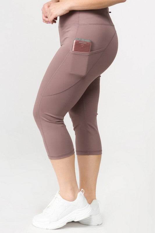 High Waist Tech Pocket Workout Capri Leggings - Shop Style & More | Fresh Looks, Everyday Deals & Free Shipping