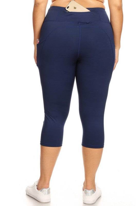 High Waist Tech Pocket Workout Capri Leggings - Shop Style & More | Fresh Looks, Everyday Deals & Free Shipping