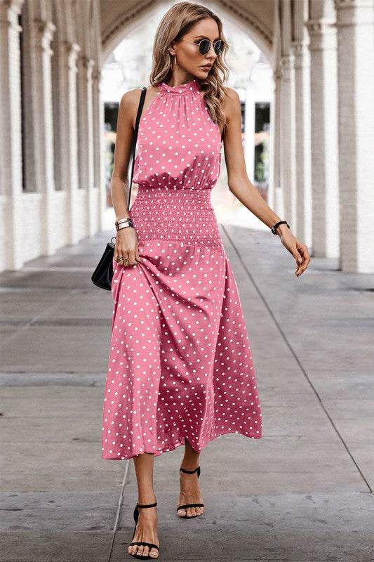 Halter Polka Dot Polka Dot Maxi Dress - Shop Style & More | Fresh Looks, Everyday Deals & Free Shipping