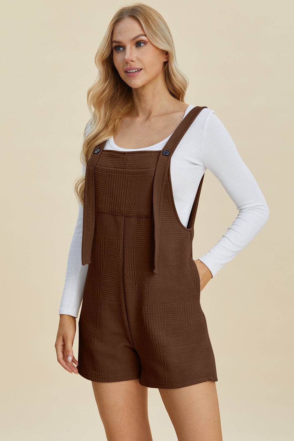 Double Take Full Size Texture Sleeveless Romper - Shop Style & More | Fresh Looks, Everyday Deals & Free Shipping