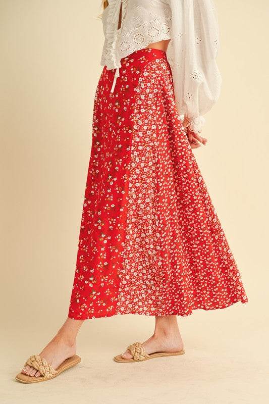 Aemi + Co Floral Elastic Waist Maxi Skirt - Shop Style & More | Fresh Looks, Everyday Deals & Free Shipping