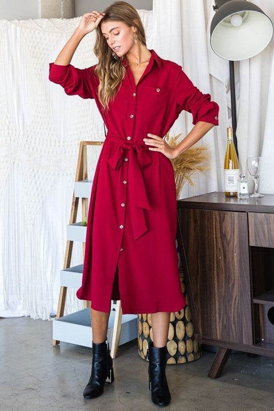 Button down shirt long dress PLUS 30-545P - Shop Style & More | Fresh Looks, Everyday Deals & Free Shipping