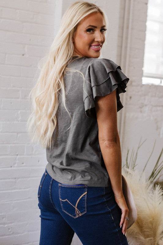 Yasmin Layered Ruffle Short Sleeve Top - Shop Style & More | Fresh Looks, Everyday Deals & Free Shipping
