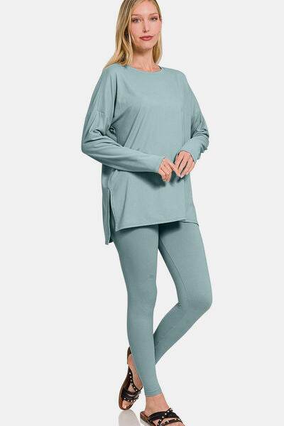 Zenana Full Size Brushed Microfiber Top and Leggings Lounge Set - Shop Style & More | Fresh Looks, Everyday Deals & Free Shipping