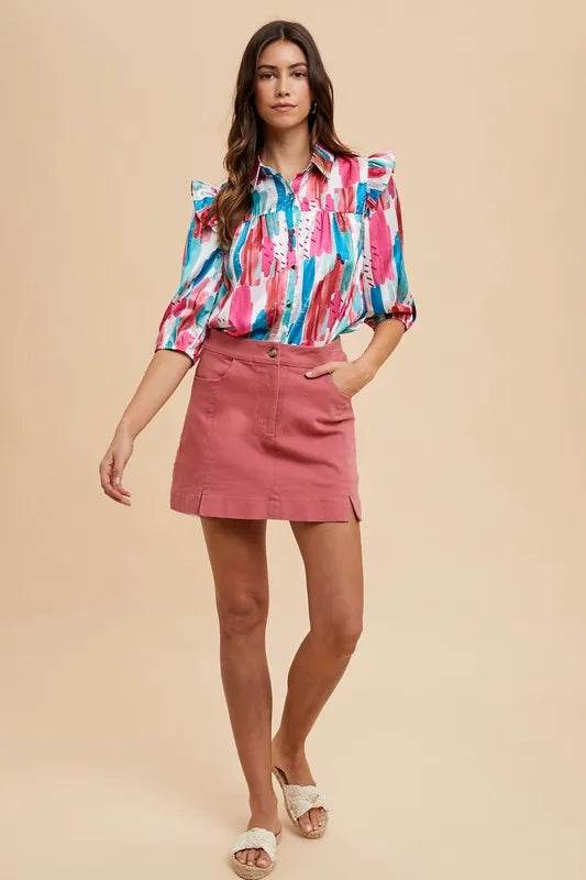 Annie Wear Comfort Stretch Cotton Slit Detailed Mini Skirt - Shop Style & More | Fresh Looks, Everyday Deals & Free Shipping
