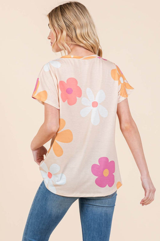 BOMBOM Floral Short Sleeve T-Shirt - Shop Style & More | Fresh Looks, Everyday Deals & Free Shipping