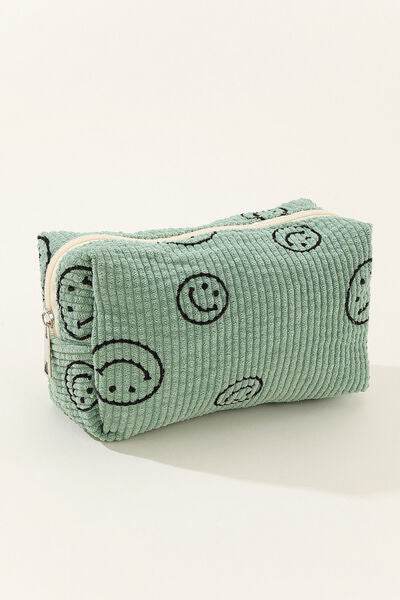 Zenana Smiley Face Corduroy Cosmetic Pouch - Shop Style & More | Fresh Looks, Everyday Deals & Free Shipping