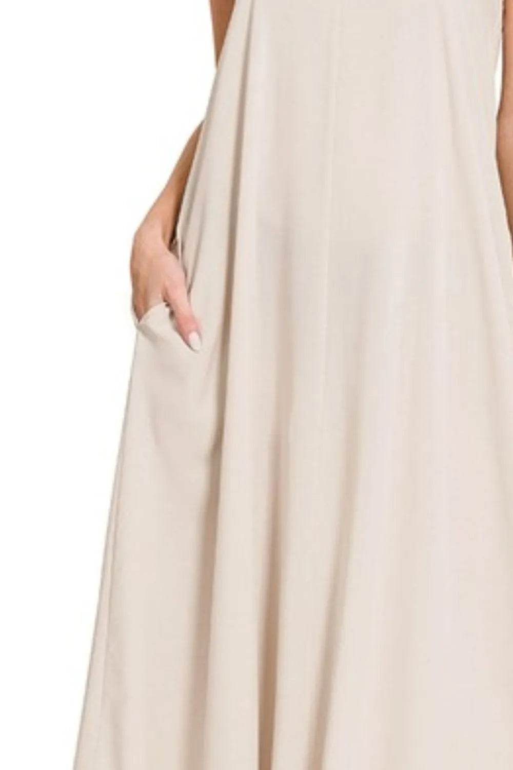 Zenana Woven Arc Hem Cami Dress With Flowy Pockets - Shop Style & More | Fresh Looks, Everyday Deals & Free Shipping