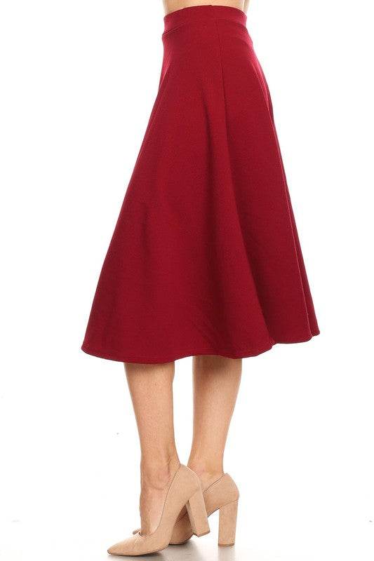 Solid high waisted, A-line, midi skirt - Shop Style & More | Fresh Looks, Everyday Deals & Free Shipping