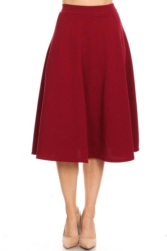Solid high waisted, A-line, midi skirt - Shop Style & More | Fresh Looks, Everyday Deals & Free Shipping