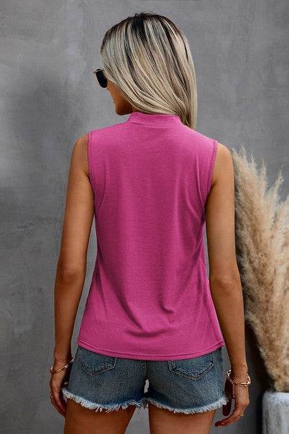 Solid Cold Cut Out Shoulder Sleeveless Top - Shop Style & More | Fresh Looks, Everyday Deals & Free Shipping