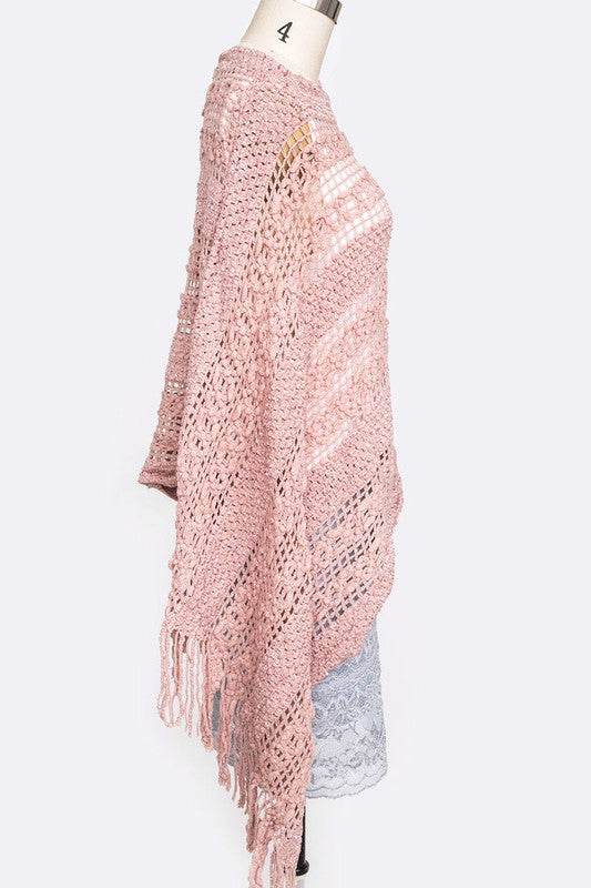 Loose Knit Fringe Poncho - Shop Style & More | Fresh Looks, Everyday Deals & Free Shipping