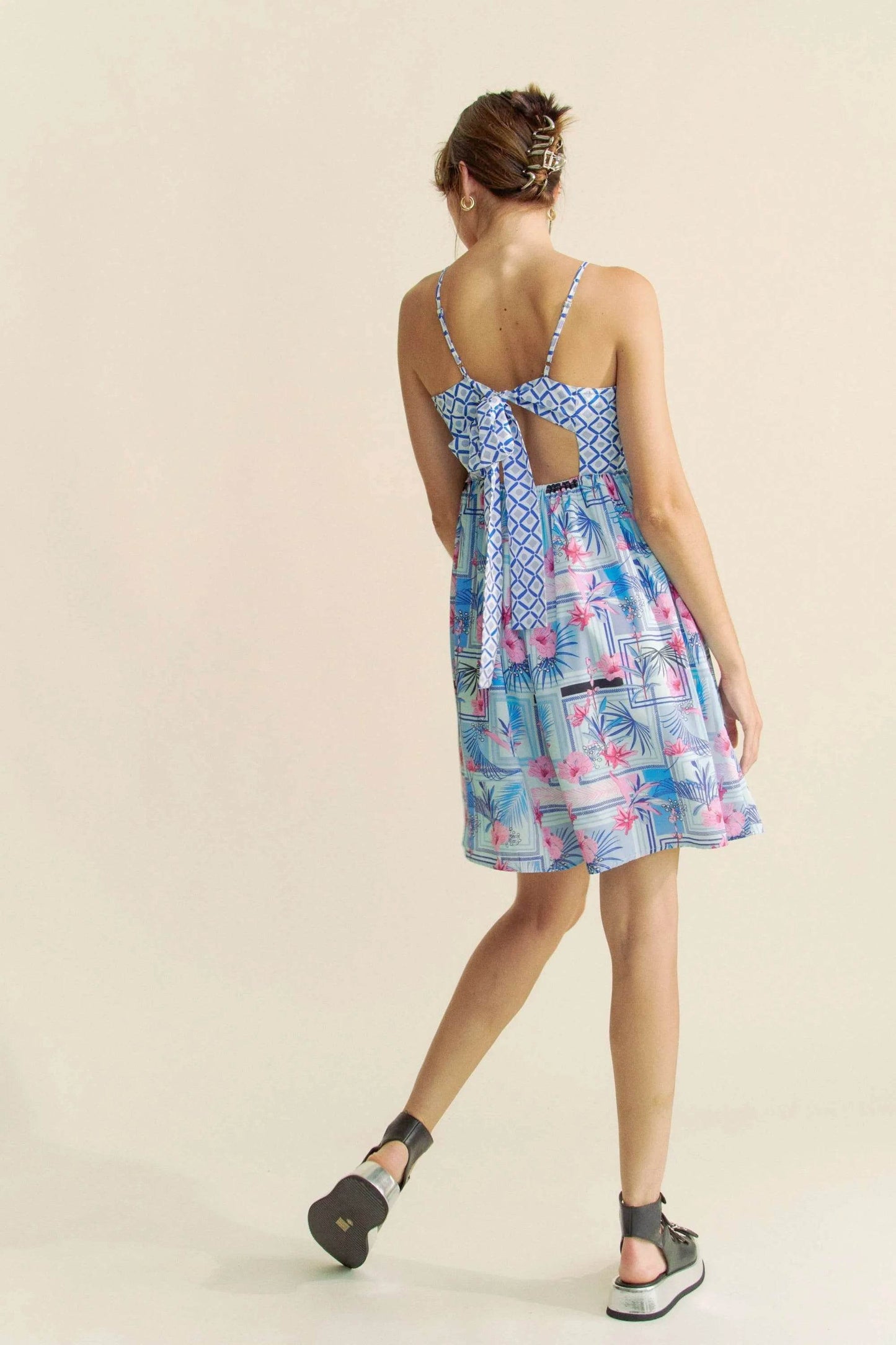 Davi & Dani Tropical Floral Geo Print Tie Back Tube Top Romper - Shop Style & More | Fresh Looks, Everyday Deals & Free Shipping