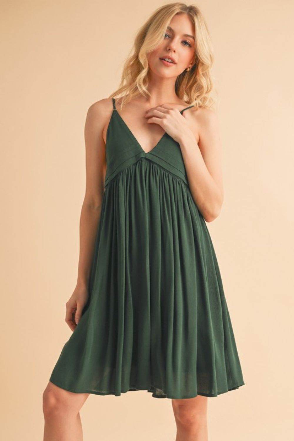 Aemi + Co Ruched Plunge Mini Cami Dress - Shop Style & More | Fresh Looks, Everyday Deals & Free Shipping