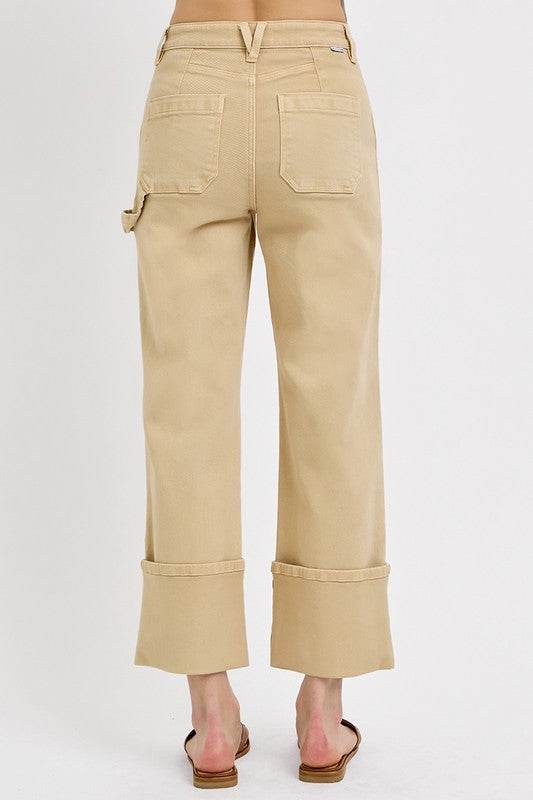 RISEN Full Size High Rise Wide Straight Cuffed Patch Jeans Plus Size - Shop Style & More | Fresh Looks, Everyday Deals & Free Shipping