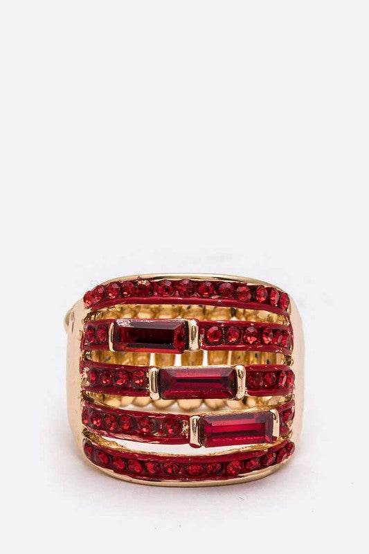Crystal Baguette Stretch Cocktail Ring - Shop Style & More | Fresh Looks, Everyday Deals & Free Shipping