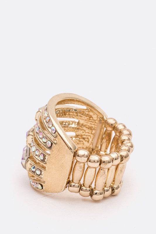 Crystal Baguette Stretch Cocktail Ring - Shop Style & More | Fresh Looks, Everyday Deals & Free Shipping