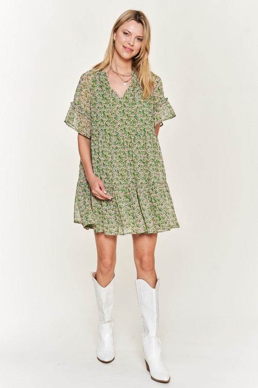 Floral print v-neck mini dress - Shop Style & More | Fresh Looks, Everyday Deals & Free Shipping