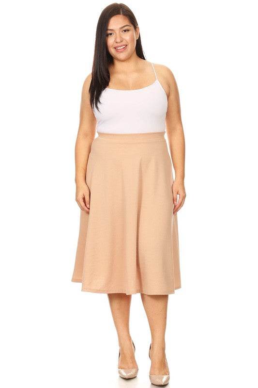 Solid high waisted, A-line, midi skirt - Shop Style & More | Fresh Looks, Everyday Deals & Free Shipping