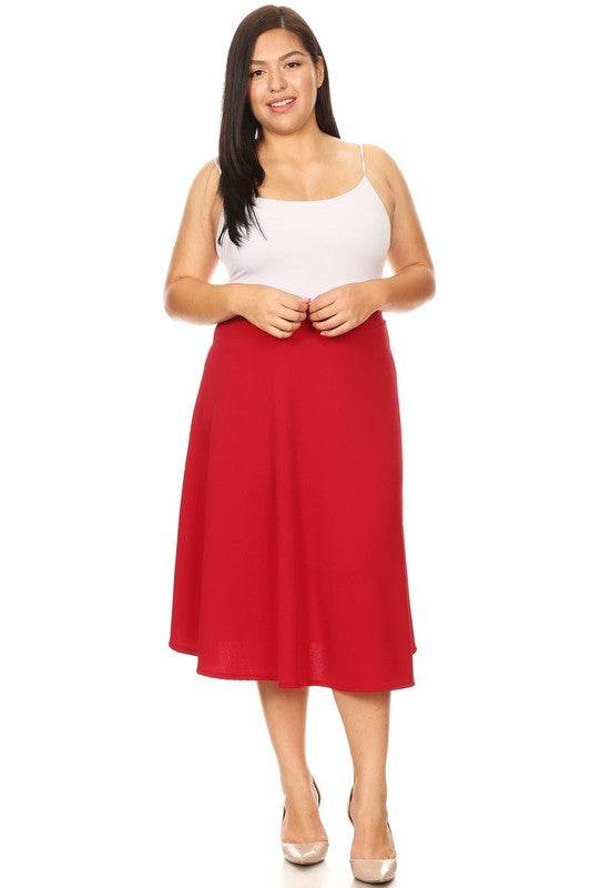 Solid high waisted, A-line, midi skirt - Shop Style & More | Fresh Looks, Everyday Deals & Free Shipping