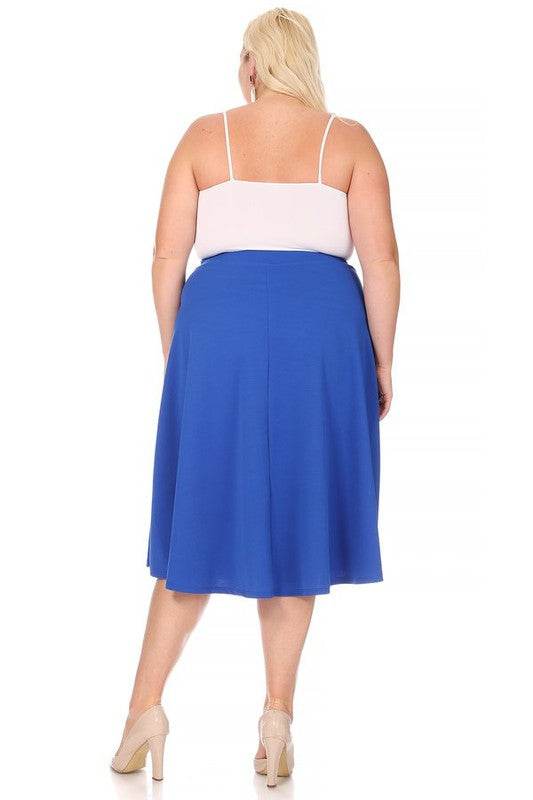 Solid high waisted, A-line, midi skirt - Shop Style & More | Fresh Looks, Everyday Deals & Free Shipping