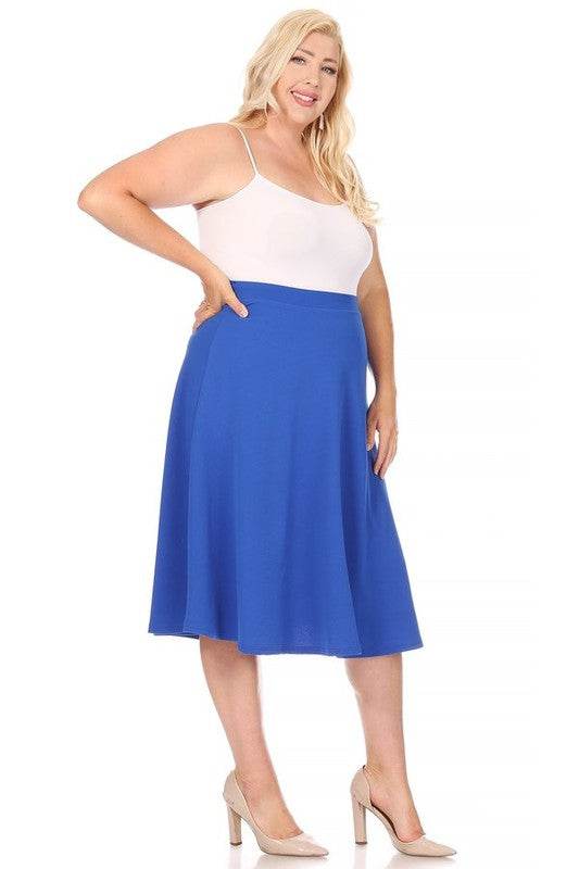 Solid high waisted, A-line, midi skirt - Shop Style & More | Fresh Looks, Everyday Deals & Free Shipping