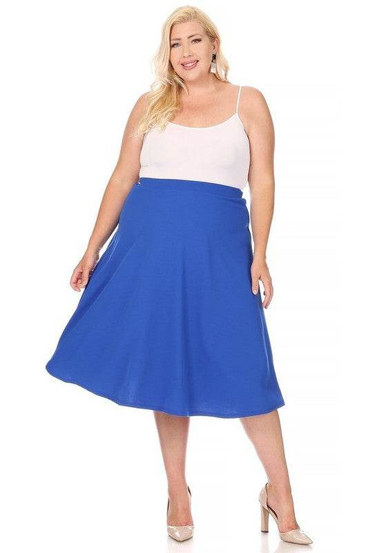 Solid high waisted, A-line, midi skirt - Shop Style & More | Fresh Looks, Everyday Deals & Free Shipping