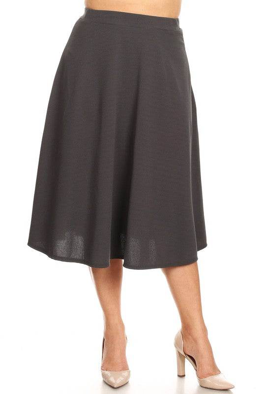 Solid high waisted, A-line, midi skirt - Shop Style & More | Fresh Looks, Everyday Deals & Free Shipping