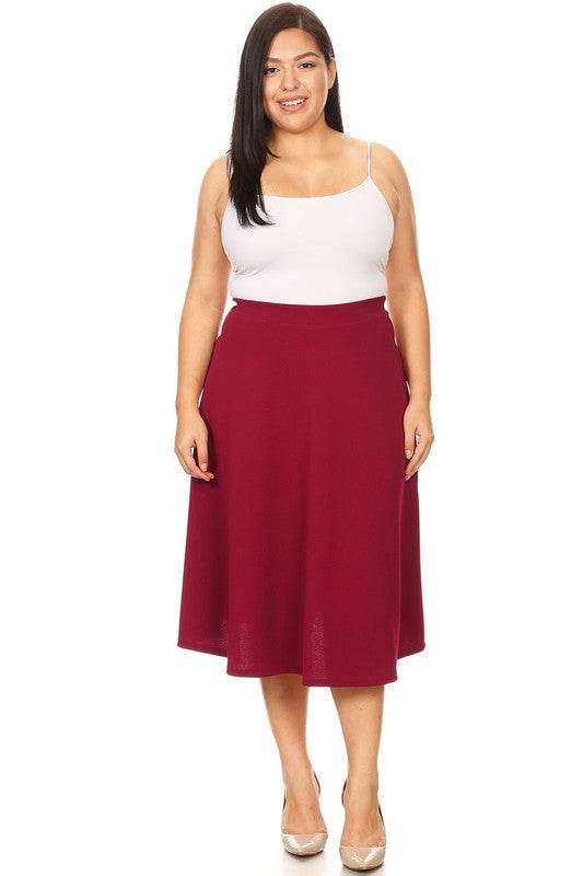Solid high waisted, A-line, midi skirt - Shop Style & More | Fresh Looks, Everyday Deals & Free Shipping