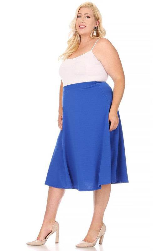 Solid high waisted, A-line, midi skirt - Shop Style & More | Fresh Looks, Everyday Deals & Free Shipping