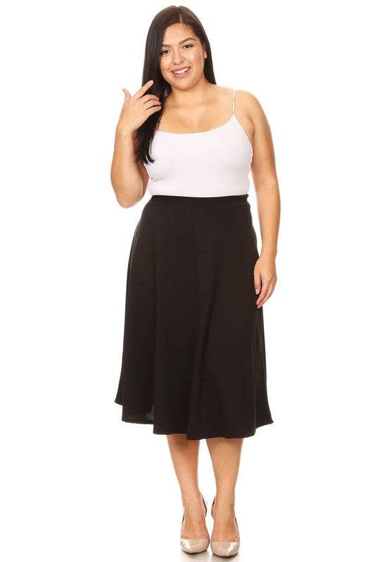 Solid high waisted, A-line, midi skirt - Shop Style & More | Fresh Looks, Everyday Deals & Free Shipping
