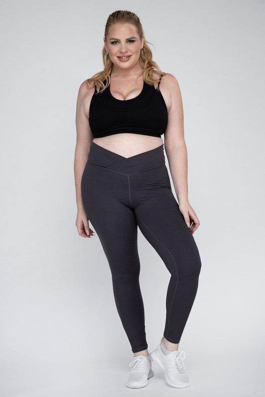 Plus Size V Waist Full Length Leggings - Shop Style & More | Fresh Looks, Everyday Deals & Free Shipping
