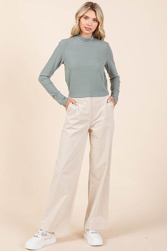 Mittoshop Corduroy Back Elastic Waist Pants - Shop Style & More | Fresh Looks, Everyday Deals & Free Shipping