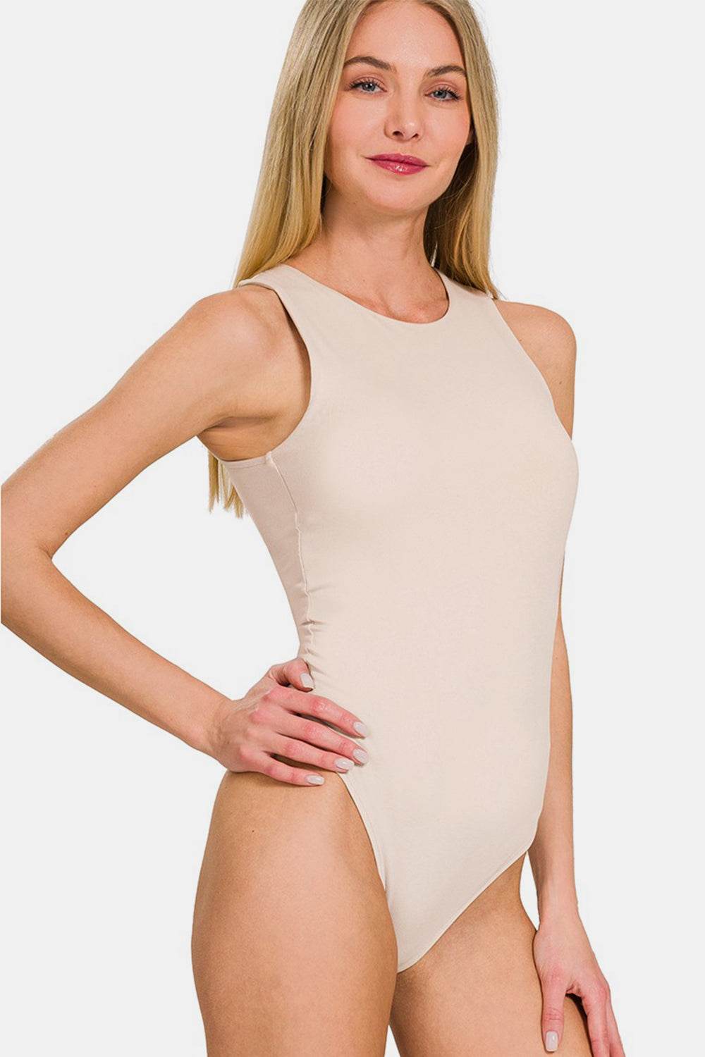 Zenana Round Neck Sleeveless Padded Bodysuit - Shop Style & More | Fresh Looks, Everyday Deals & Free Shipping