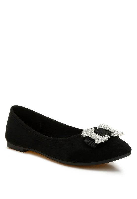 Prajik Rhinestone Buckle Detail Ballerinas - Shop Style & More | Fresh Looks, Everyday Deals & Free Shipping